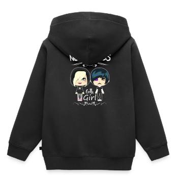 Gothic Girl - Kinder Premium Organic Hoodie - Schwarz - Hinten - AI Model Kid Male (0cm)