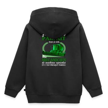 Mécanicien Shirt • Machines agricoles Cadeau - Sweat Premium à capuche enfant bio - noir - Dos - AI Model Kid Male (0cm)