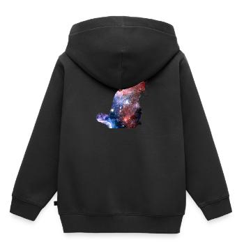 Katze Katzen Universum Sterne Galaxie - Kinder Premium Organic Hoodie - Schwarz - Hinten - AI Model Kid Male (0cm)