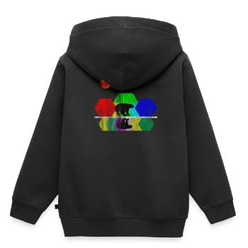 Honigdachs Wildtier - Kinder Premium Organic Hoodie - Schwarz - Hinten - AI Model Kid Male (0cm)