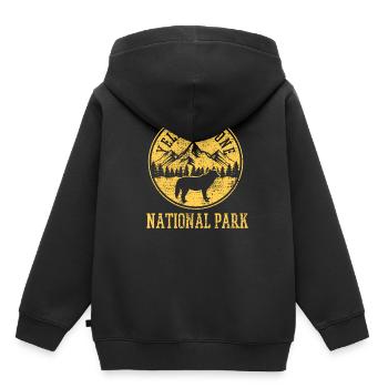 Parc national de Yellowstone - Sweat Premium à capuche enfant bio - noir - Dos - AI Model Kid Male (0cm)