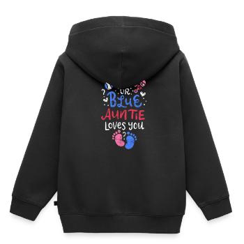 Tante révélation de genre - Sweat Premium à capuche enfant bio - noir - Dos - AI Model Kid Male (0cm)