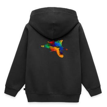 Kurzkopf sac de glisse Australie - Sweat Premium à capuche enfant bio - noir - Dos - AI Model Kid Male (0cm)
