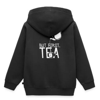 Tee - Kinder Premium Organic Hoodie - Schwarz - Hinten - AI Model Kid Male (0cm)