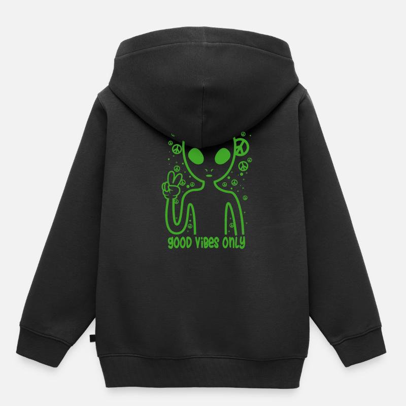 Alien Peace Peace Day - Sweat Premium à capuche enfant bio - noir