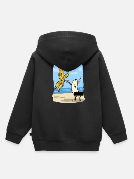 Summer Banana - Kinder Premium Organic Hoodie - Schwarz