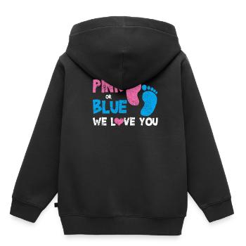 Fête d’investigation du genre - Sweat Premium à capuche enfant bio - noir - Dos - AI Model Kid Male (0cm)