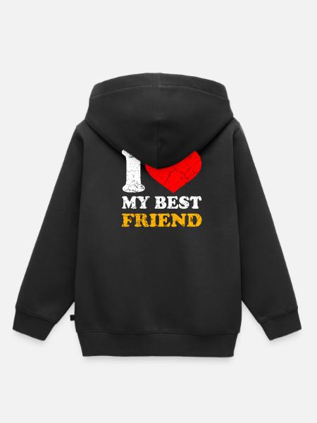 Beste Freunde - Kinder Premium Organic Hoodie - Schwarz