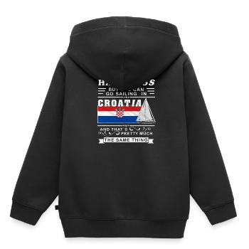 Kroatien Segeln, Segelschiff Mittelmeer Geschenk - Kinder Premium Organic Hoodie - Schwarz - Hinten - AI Model Kid Male (0cm)