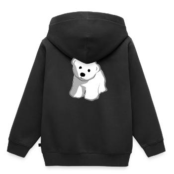 Eisbär Niedliches Tier - Kinder Premium Organic Hoodie - Schwarz - Hinten - AI Model Kid Male (0cm)