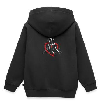 Christliche betende Hände Herz Religion Geschenk - Kinder Premium Organic Hoodie - Schwarz - Hinten - AI Model Kid Male (0cm)