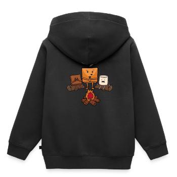 Campfire Marchmallow Biscuit Chocolate Gift - Kids Premium Organic Hoodie - black - Back - AI Model Kid Male (0cm)