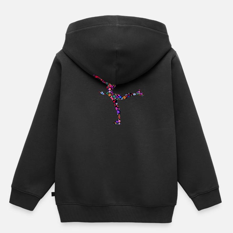 Eiskunstlauf Eislaufen Trainer Mädchen - Kinder Premium Organic Hoodie - Schwarz