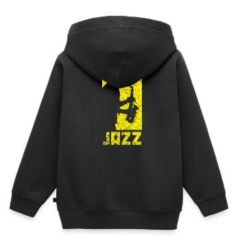 Jazz - Kinder Premium Organic Hoodie - Schwarz - Hinten - AI Model Kid Male (0cm)