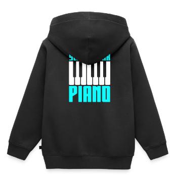 Piano piano - Sweat Premium à capuche enfant bio - noir - Dos - AI Model Kid Male (0cm)