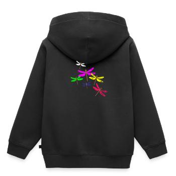 Libelle - Kinder Premium Organic Hoodie - Schwarz - Hinten - AI Model Kid Male (0cm)