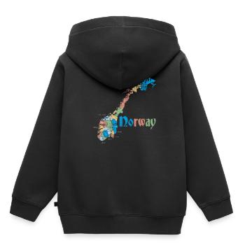 Norwegen Skandinavien - Kinder Premium Organic Hoodie - Schwarz - Hinten - AI Model Kid Male (0cm)