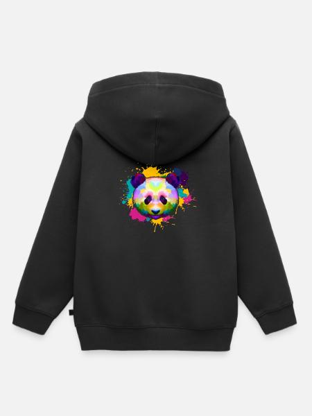 Pandabär - Kinder Premium Organic Hoodie - Schwarz
