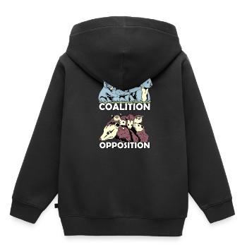 Koala coalition opossum opposition animals zoo - Kids Premium Organic Hoodie - black - Back - AI Model Kid Male (0cm)