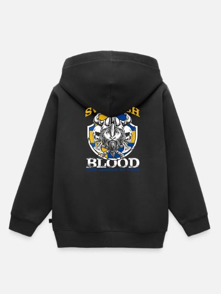 Schweden Nation - Kinder Premium Organic Hoodie - Schwarz