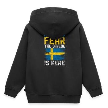 Schweden Schwede - Kinder Premium Organic Hoodie - Schwarz - Hinten - AI Model Kid Male (0cm)