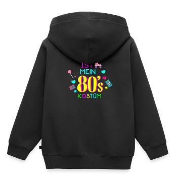 80er - Kinder Premium Organic Hoodie - Schwarz - Hinten - AI Model Kid Male (0cm)