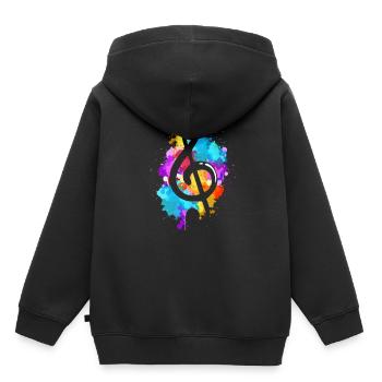 Clé de musique - Sweat Premium à capuche enfant bio - noir - Dos - AI Model Kid Male (0cm)