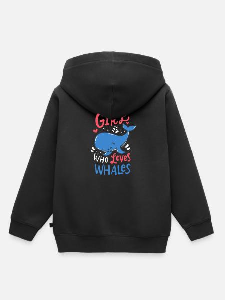 whales - Kinder Premium Organic Hoodie - Schwarz