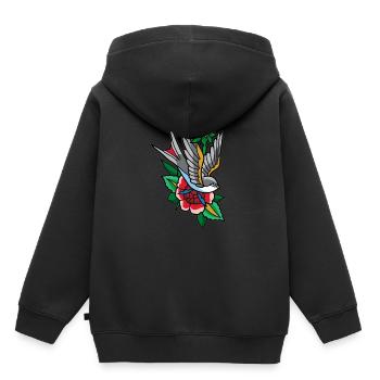 Schwalbe Tattoo - Kinder Premium Organic Hoodie - Schwarz - Hinten - AI Model Kid Male (0cm)
