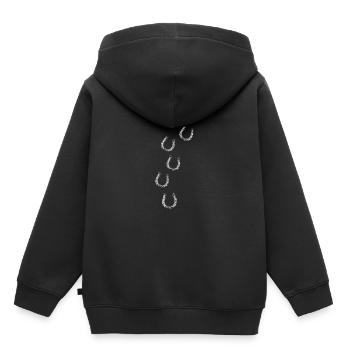 Pferd Glücksbringer - Kinder Premium Organic Hoodie - Schwarz - Hinten - AI Model Kid Male (0cm)
