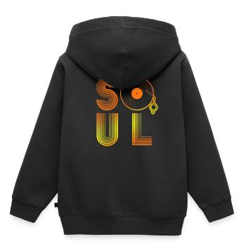 Musique soul - Sweat Premium à capuche enfant bio - noir - Dos - AI Model Kid Male (0cm)