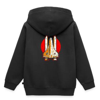 Fusée NASA de la navette spatiale - Sweat Premium à capuche enfant bio - noir - Dos - AI Model Kid Male (0cm)