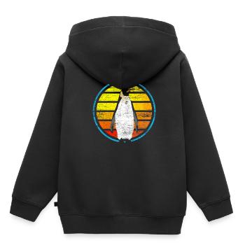 manchot - Sweat Premium à capuche enfant bio - noir - Dos - AI Model Kid Male (0cm)