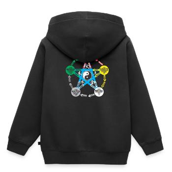Tai Chi Yin Yang Fünf Elemente Chinesische Medizin - Kinder Premium Organic Hoodie - Schwarz - Hinten - AI Model Kid Male (0cm)