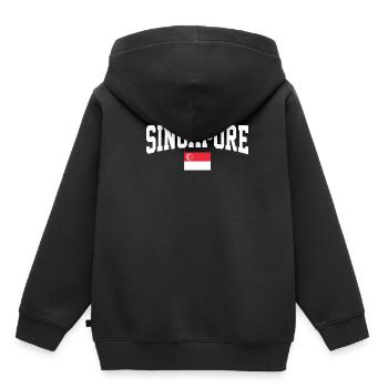 Singapour - Sweat Premium à capuche enfant bio - noir - Dos - AI Model Kid Male (0cm)