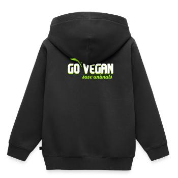 Vegan Vegan Vegan Activiste des droits des animaux - Sweat Premium à capuche enfant bio - noir - Dos - AI Model Kid Male (0cm)