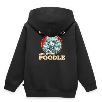 Pudel - Kinder Premium Organic Hoodie - Schwarz - Hinten - AI Model Kid Male (0cm)