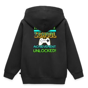 Kinder Schule Schüler Erstklässler - Kinder Premium Organic Hoodie - Schwarz - Hinten - AI Model Kid Male (0cm)