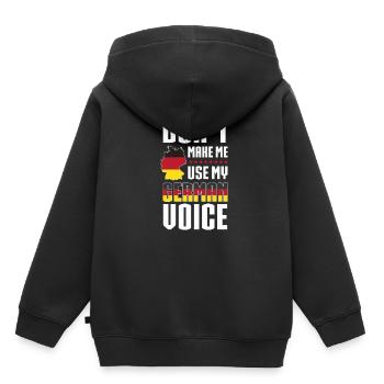 Voix allemande Allemagne - Sweat Premium à capuche enfant bio - noir - Dos - AI Model Kid Male (0cm)