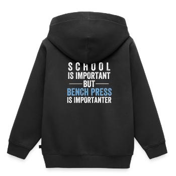 Bankdrücken Krafttraining Kraftsport Powerlifting - Kinder Premium Organic Hoodie - Schwarz - Hinten - AI Model Kid Male (0cm)