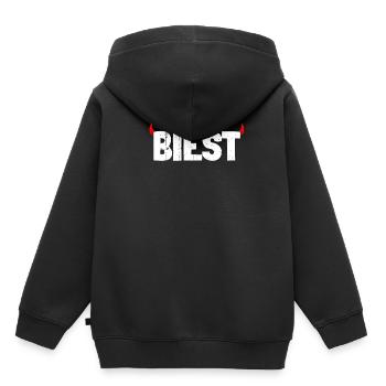 Biest Teufel Zicke - Kinder Premium Organic Hoodie - Schwarz - Hinten - AI Model Kid Male (0cm)