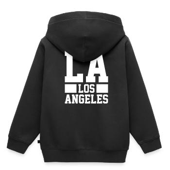 LA Los Angeles - Sweat Premium à capuche enfant bio - noir - Dos - AI Model Kid Male (0cm)