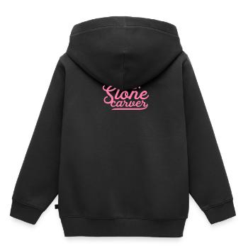 Tailleur de pierre tailleur de pierre pierre tailleur de pierre maman - Sweat Premium à capuche enfant bio - noir - Dos - AI Model Kid Male (0cm)