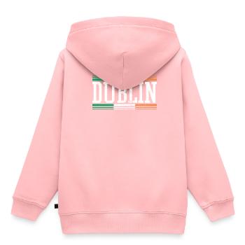 Dublin Irlande - Sweat Premium à capuche enfant bio - rose - Dos - AI Model Kid Female (0cm)