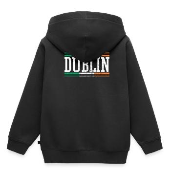 Dublin Irland - Kinder Premium Organic Hoodie - Schwarz - Hinten - AI Model Kid Male (0cm)