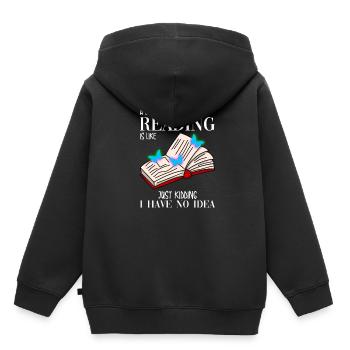 Lesen Leseratte - Kinder Premium Organic Hoodie - Schwarz - Hinten - AI Model Kid Male (0cm)