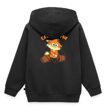 Catastrophe, idée drôle de cadeau de bande dessinée drôle de chat - Sweat Premium à capuche enfant bio - noir - Dos - AI Model Kid Male (0cm)