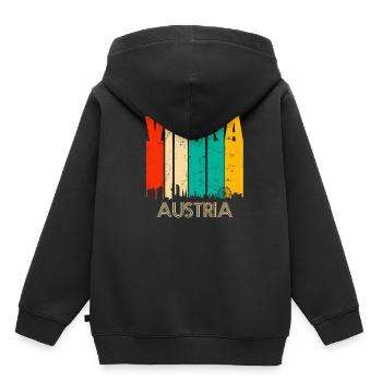 Vienne Vienna - Sweat Premium à capuche enfant bio - noir - Dos - AI Model Kid Male (0cm)