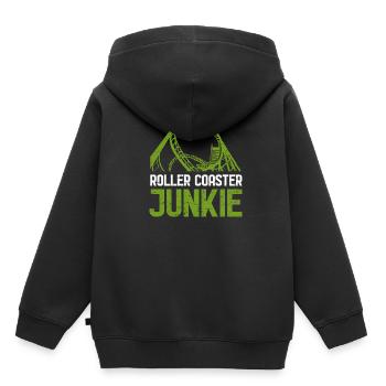 Junkie de montagnes russes - Sweat Premium à capuche enfant bio - noir - Dos - AI Model Kid Male (0cm)