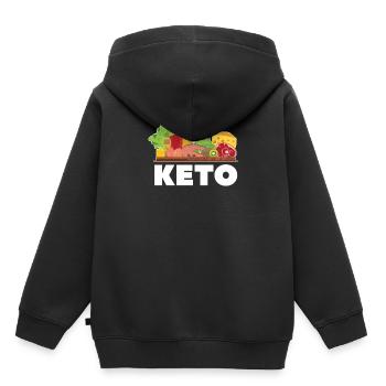Keto Diät Lebensmittel - Kinder Premium Organic Hoodie - Schwarz - Hinten - AI Model Kid Male (0cm)